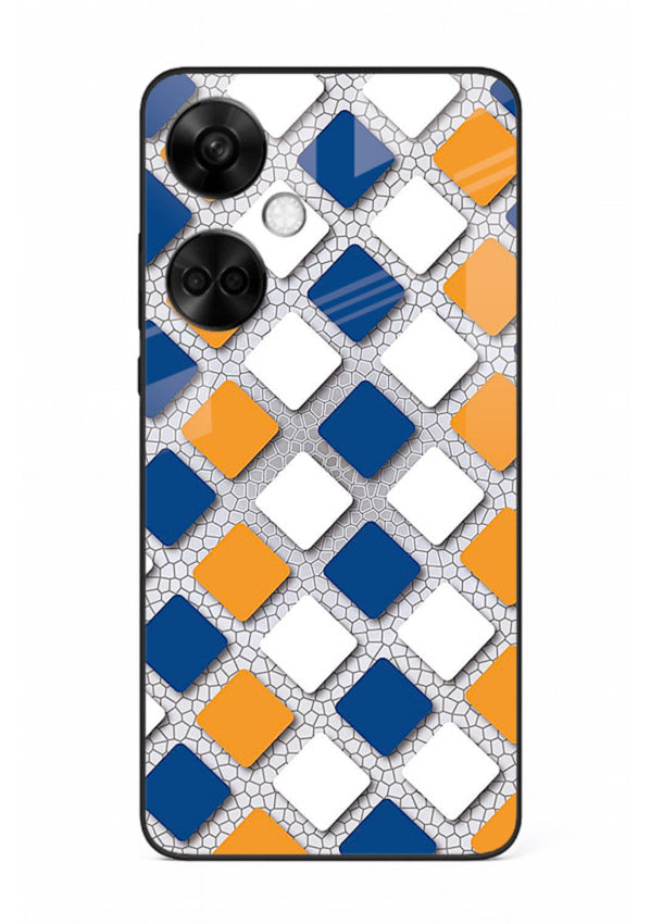 Diamond Tile Pattern geometric diamond pattern OnePlus Nord CE3 glass back cover