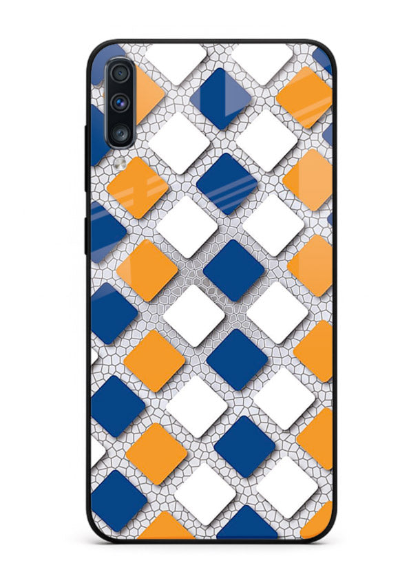Diamond Tile Pattern geometric diamond pattern Samsung A50 glass back cover