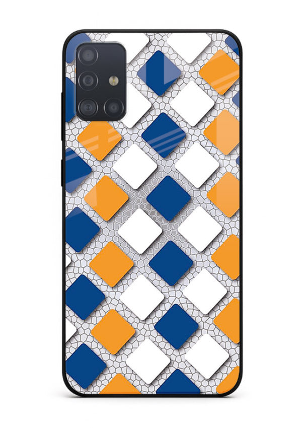 Diamond Tile Pattern geometric diamond pattern Samsung A71 glass back cover