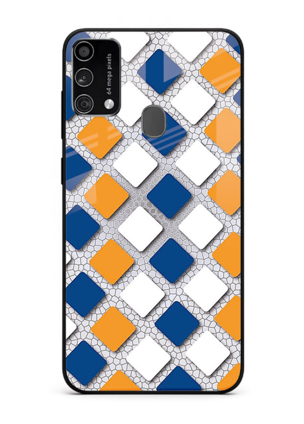Diamond Tile Pattern geometric diamond pattern Samsung F41 glass back cover