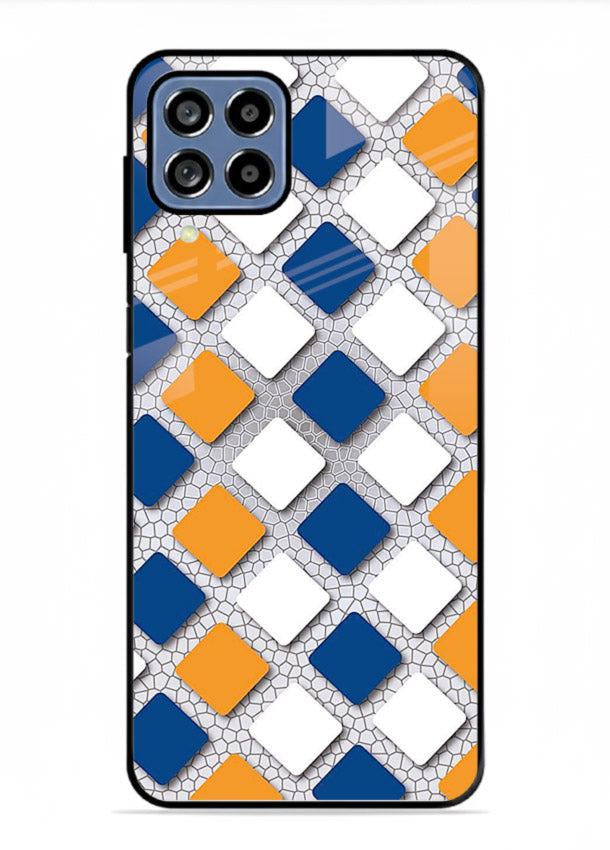 Diamond Tile Pattern geometric diamond pattern Samsung M33 5G glass back cover