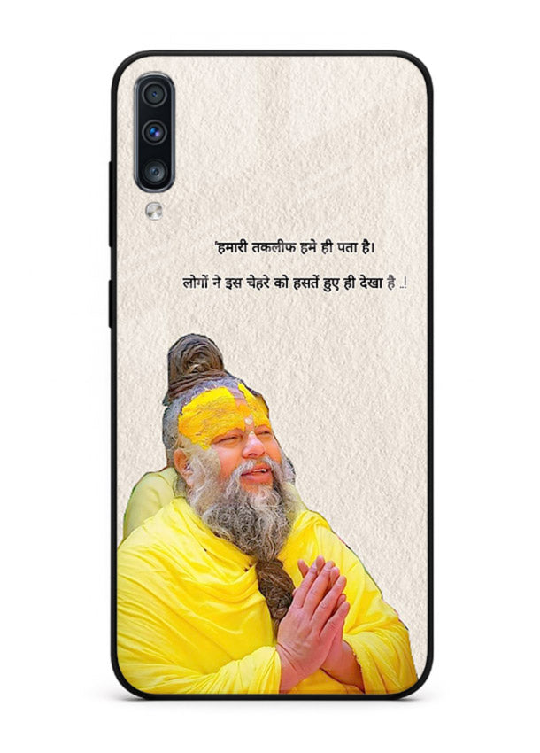 Spiritual portrait artwork printed on premium tempered glass Samsung A70 back cover