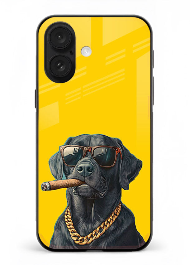 mafia dog cigar art iphone 18 glass cover cool gangster dog illustration case