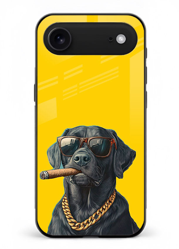 mafia dog cigar art iphone 18 air glass cover cool gangster dog illustration case