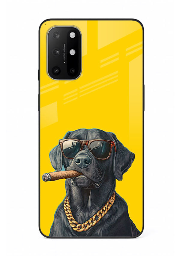 mafia dog cigar art OnePlus 8T glass cover cool gangster dog illustration case