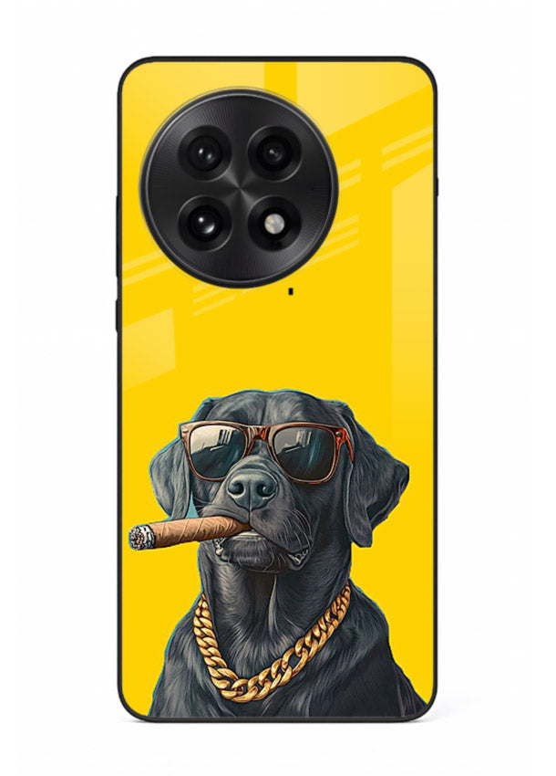 mafia dog cigar art OnePlus 13 glass cover cool gangster dog illustration case