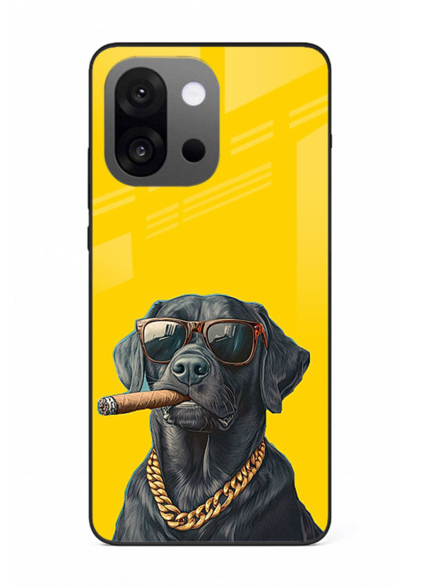 mafia dog cigar art OnePlus 13s glass cover cool gangster dog illustration case