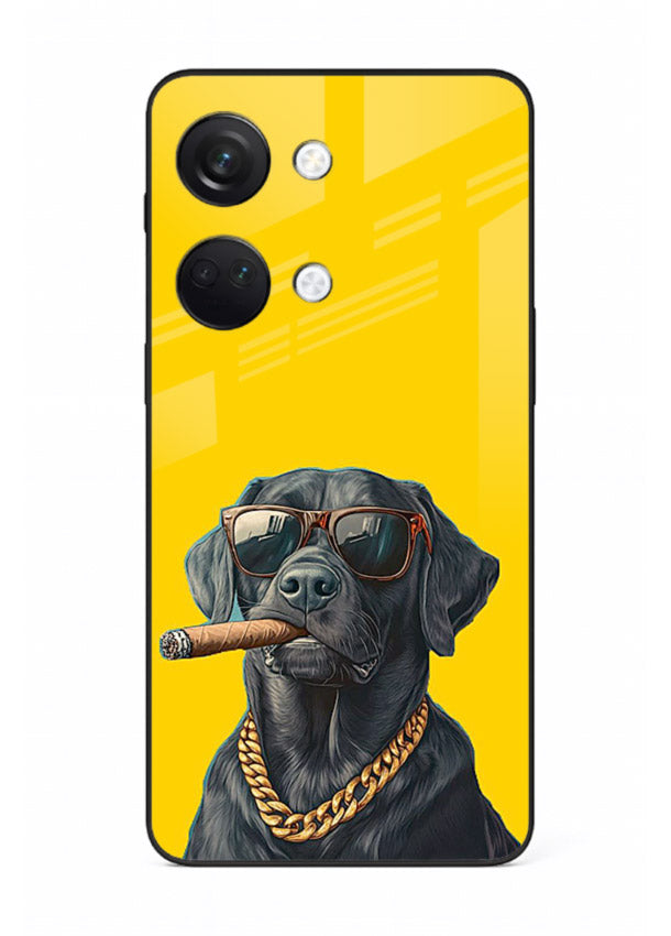 mafia dog cigar art OnePlus Nord 3 glass cover cool gangster dog illustration case