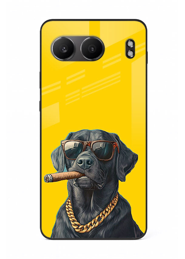 mafia dog cigar art OnePlus Nord 4 glass cover cool gangster dog illustration case