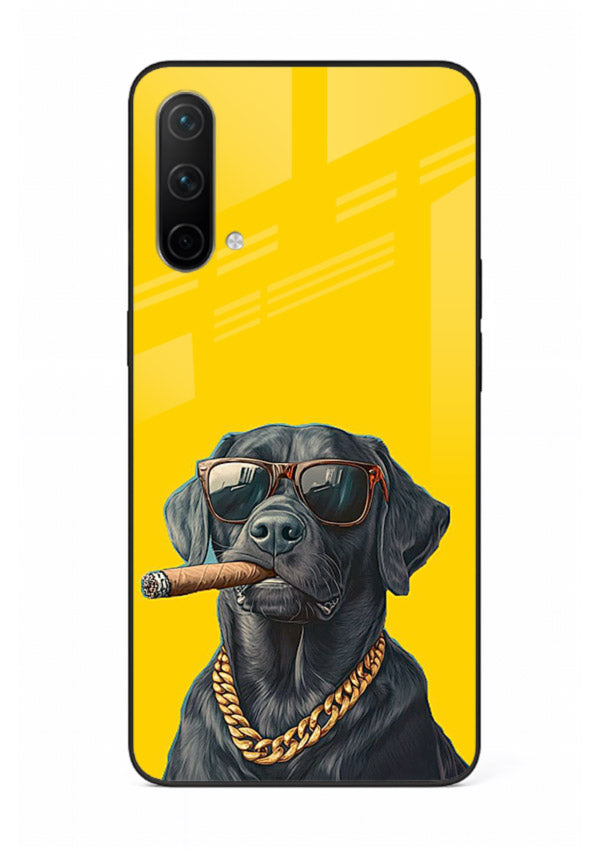 mafia dog cigar art OnePlus Nord CE 5G glass cover cool gangster dog illustration case