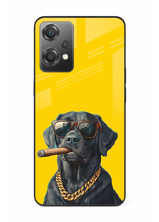 mafia dog cigar art OnePlus Nord CE2 Lite 5G glass cover cool gangster dog illustration case