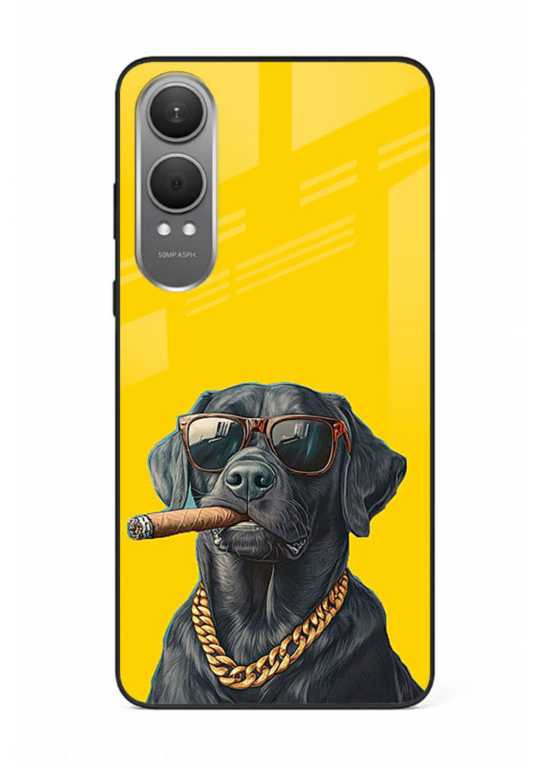 mafia dog cigar art OnePlus Nord CE4 Lite glass cover cool gangster dog illustration case