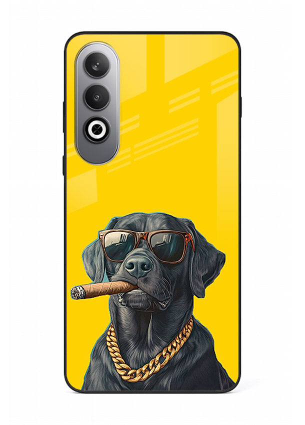 mafia dog cigar art OnePlus Nord CE4 glass cover cool gangster dog illustration case