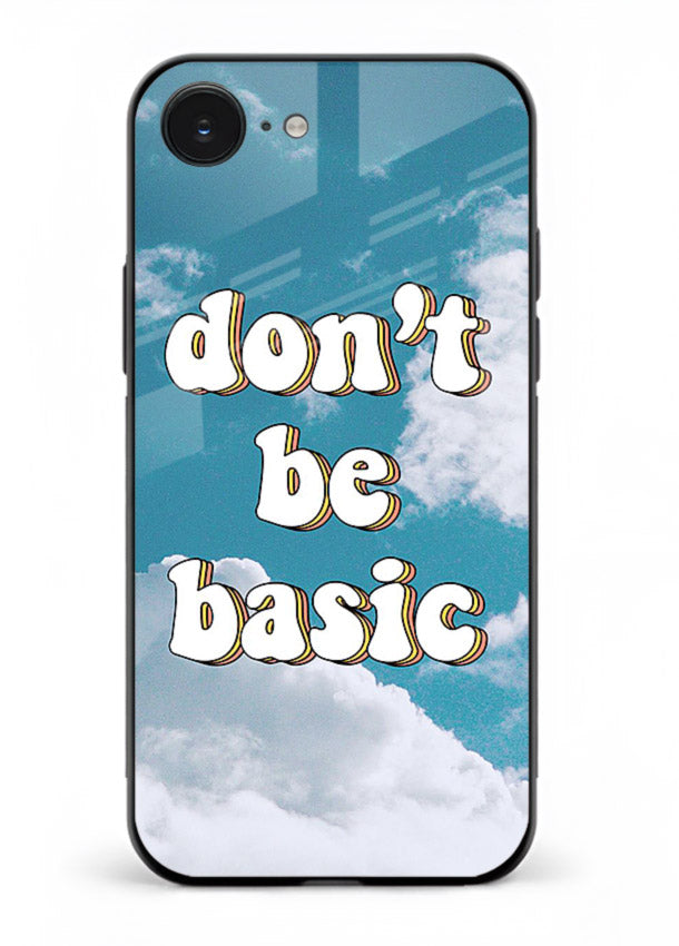Dont Be Basic Clouds pastel quote artwork iphone 16e glass back cover
