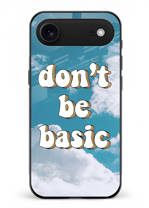 Dont Be Basic Clouds pastel quote artwork iphone 17 air glass back cover