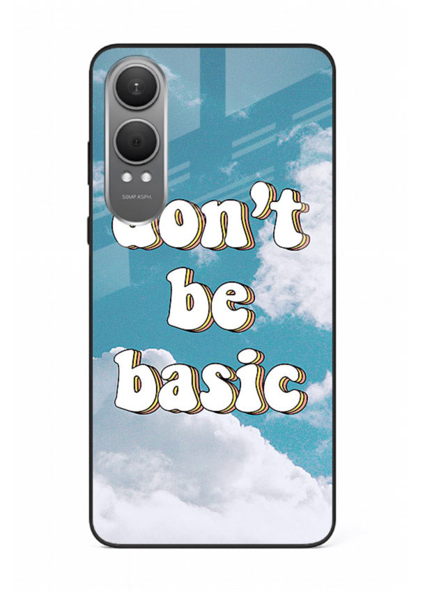 Dont Be Basic Clouds pastel quote artwork OnePlus Nord CE4 Lite glass back cover