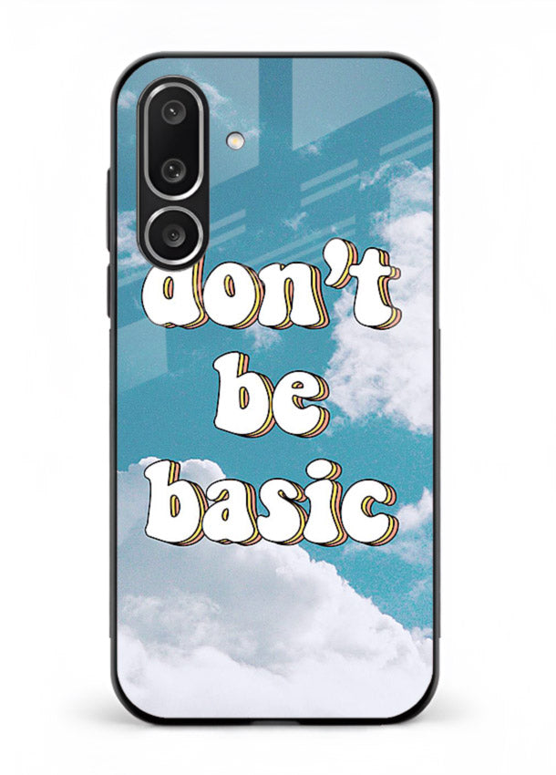 Dont Be Basic Clouds pastel quote artwork Samsung F56 5G glass back cover