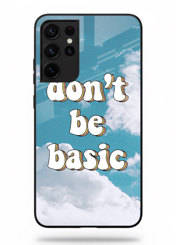 Dont Be Basic Clouds pastel quote artwork Samsung S21 Ultra glass back cover