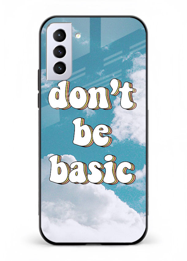 Dont Be Basic Clouds pastel quote artwork Samsung S21 FE glass back cover