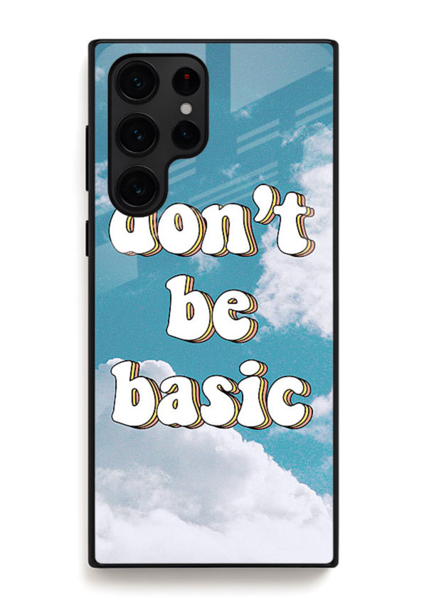 Dont Be Basic Clouds pastel quote artwork Samsung S25 Ultra glass back cover