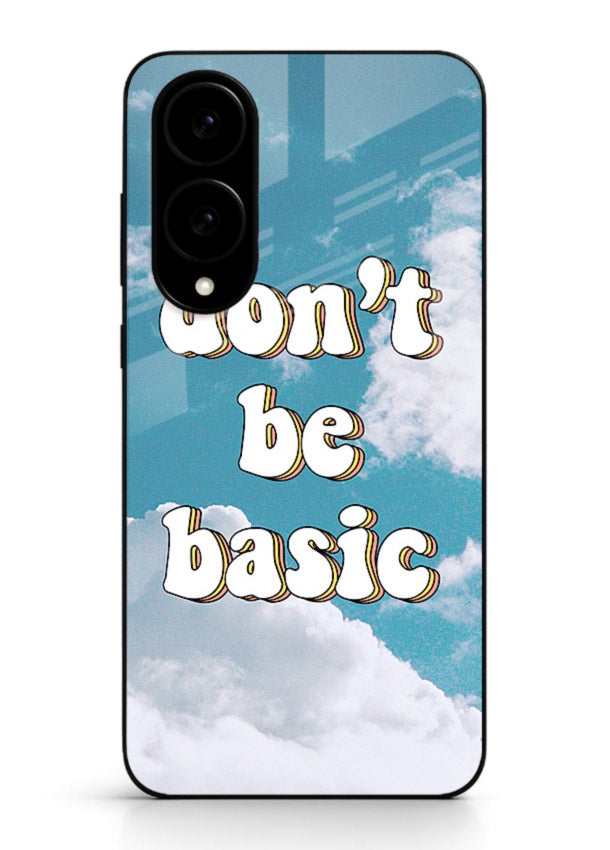 Dont Be Basic Clouds pastel quote artwork Samsung S25 Edge glass back cover