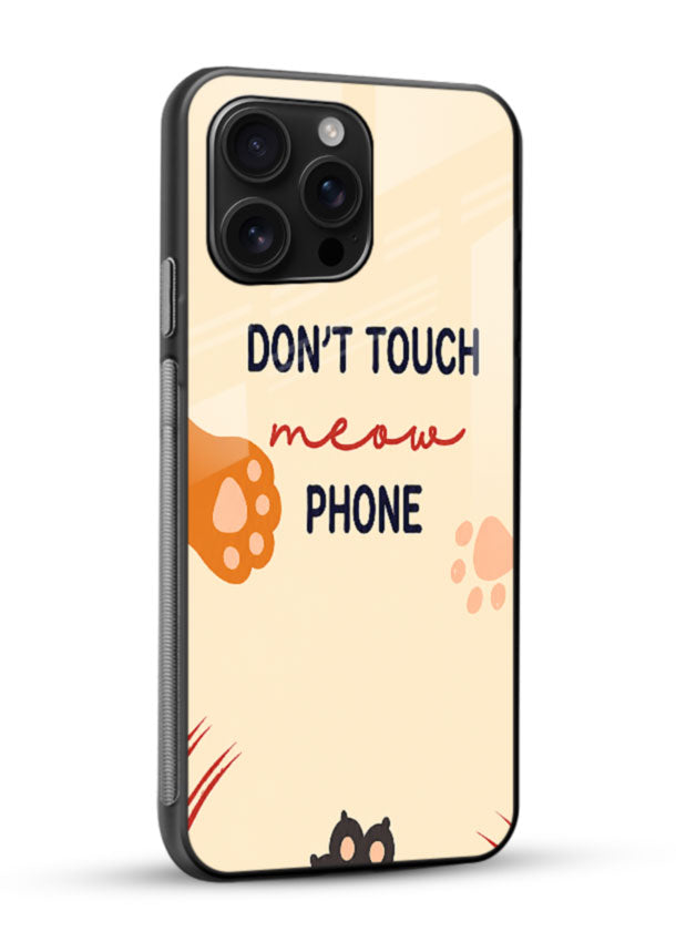 Don't Touch Meow Phone glass back cover with cat paw and claw mark design - 2