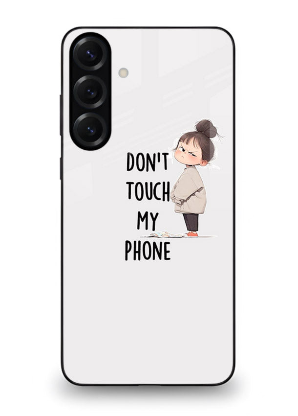 Donâ€™t Touch Phone bold typography artwork Samsung M54 5G glass back cover