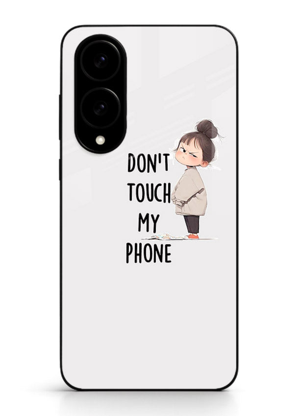 Donâ€™t Touch Phone bold typography artwork Samsung S25 Edge glass back cover