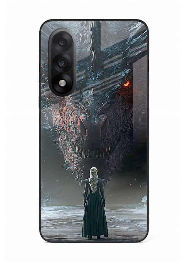 Dark dragon fantasy artwork printed on glossy tempered glass OnePlus Nord 5 back cover