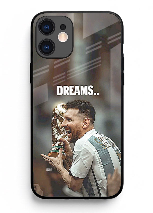 Motivational football quote artwork on premium tempered glass iPhone 11 back cover