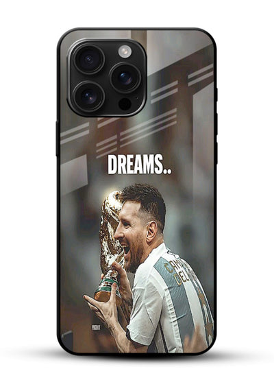 Motivational football quote artwork on premium tempered glass phone back cover - 1