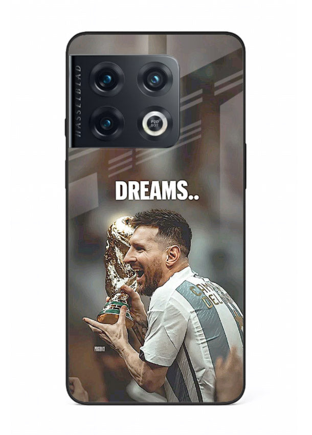 Motivational football quote artwork on premium tempered glass OnePlus 10 Pro back cover