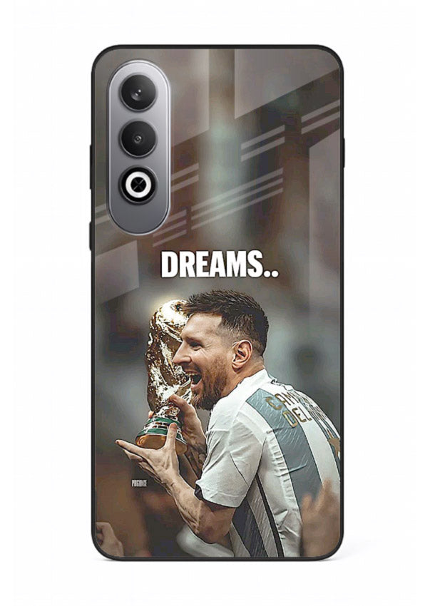 Motivational football quote artwork on premium tempered glass OnePlus Nord CE4 back cover