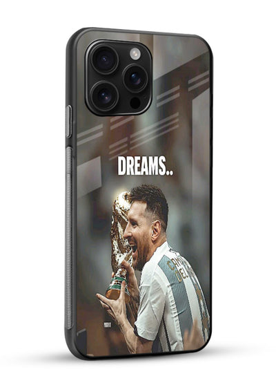 Motivational football quote artwork on premium tempered glass phone back cover - 2