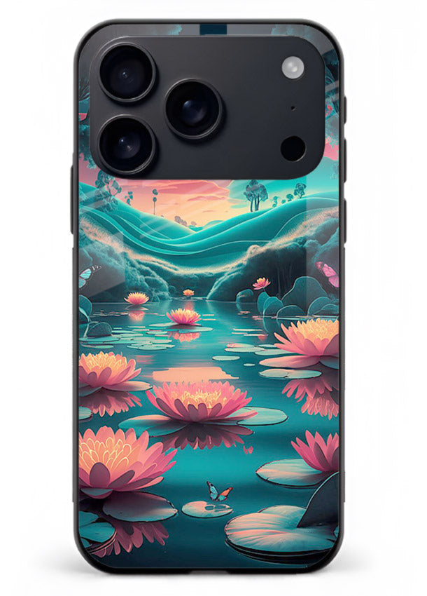 Dreamy Lotus Night mystical lotus artwork iphone 17 pro max glass back cover