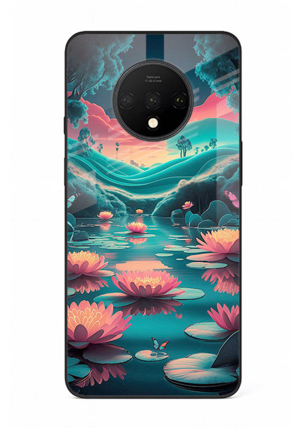 Dreamy Lotus Night mystical lotus artwork OnePlus 7T glass back cover