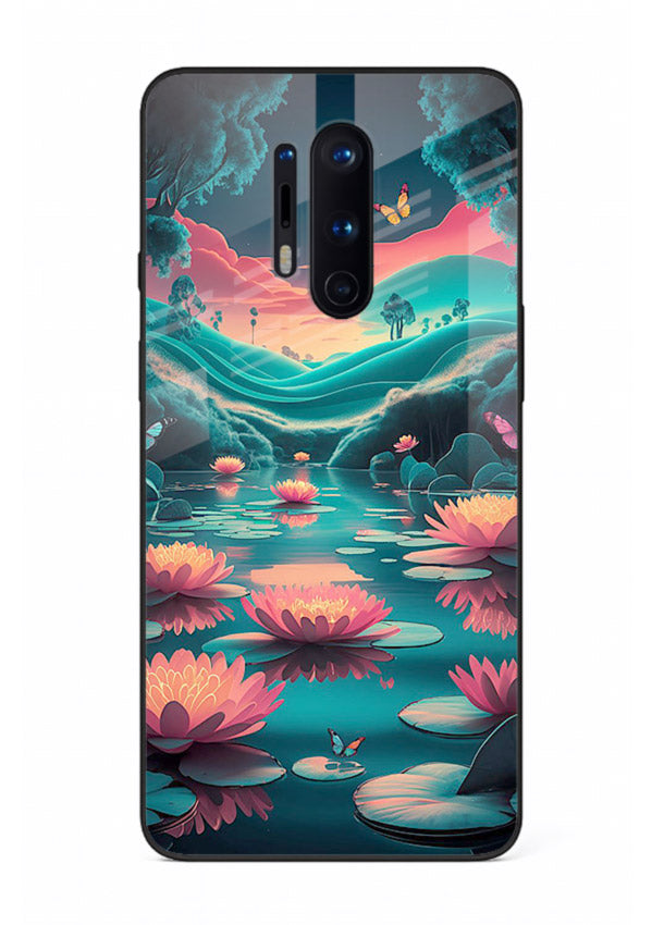 Dreamy Lotus Night mystical lotus artwork OnePlus 8 Pro glass back cover