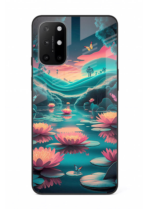 Dreamy Lotus Night mystical lotus artwork OnePlus 8T glass back cover