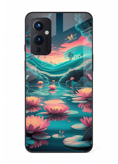 Dreamy Lotus Night mystical lotus artwork OnePlus 9 Pro glass back cover