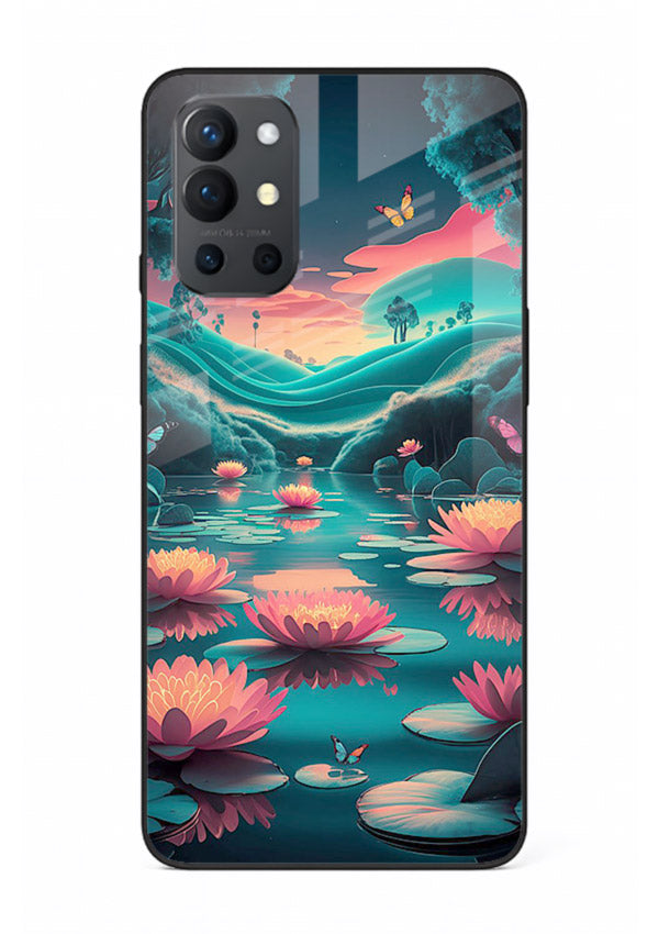 Dreamy Lotus Night mystical lotus artwork OnePlus 9R glass back cover
