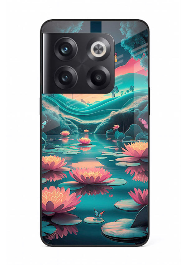 Dreamy Lotus Night mystical lotus artwork OnePlus 10T glass back cover
