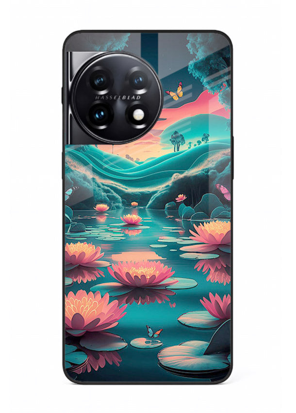 Dreamy Lotus Night mystical lotus artwork OnePlus 11 glass back cover