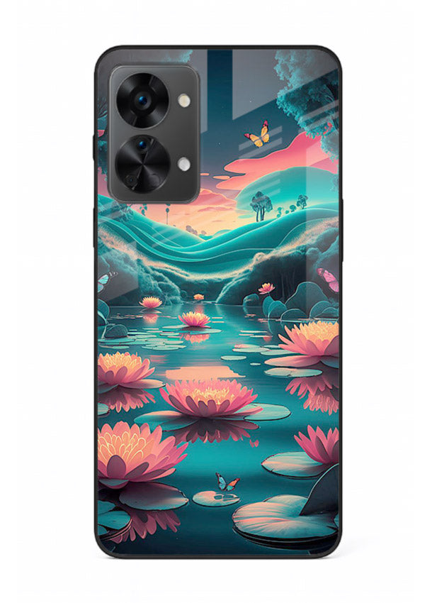 Dreamy Lotus Night mystical lotus artwork OnePlus Nord 2T glass back cover
