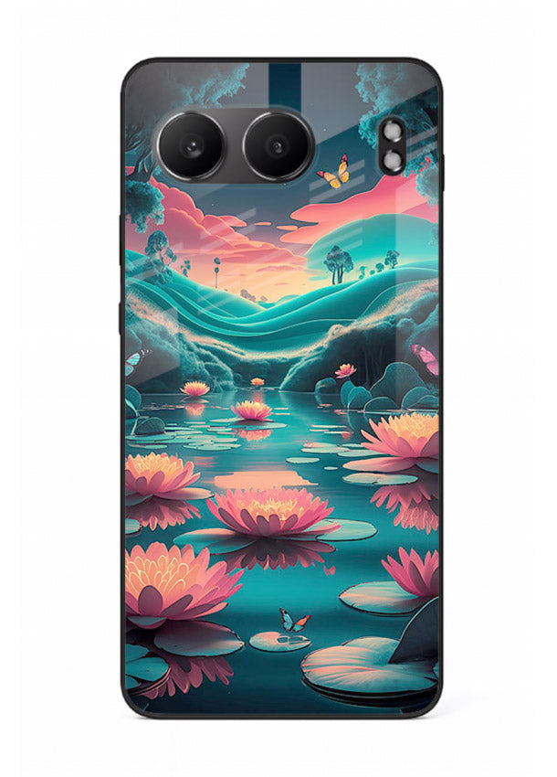 Dreamy Lotus Night mystical lotus artwork OnePlus Nord 4 glass back cover