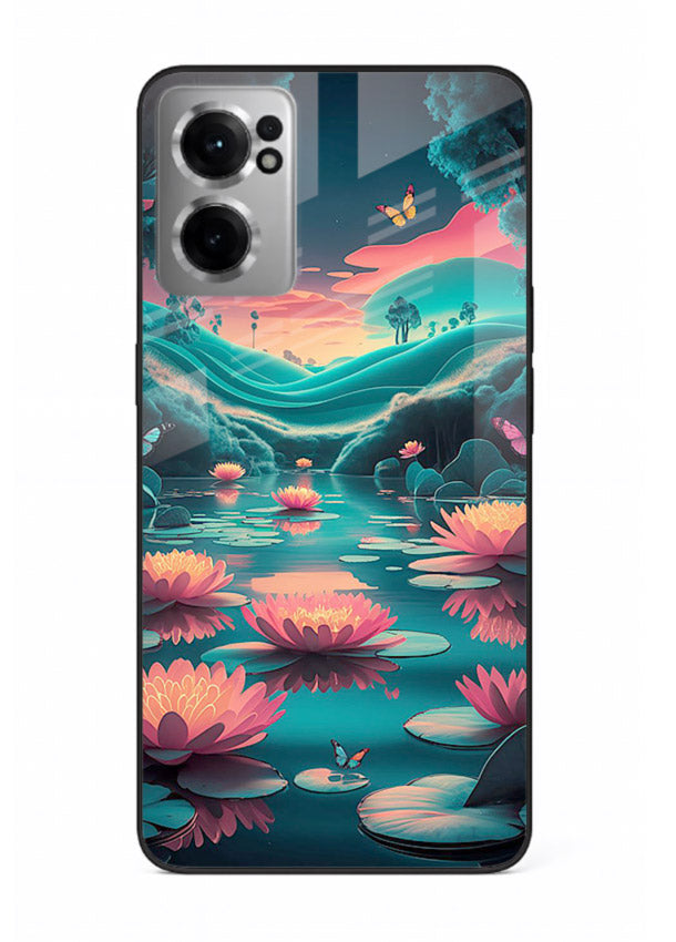 Dreamy Lotus Night mystical lotus artwork OnePlus Nord CE2 5G glass back cover
