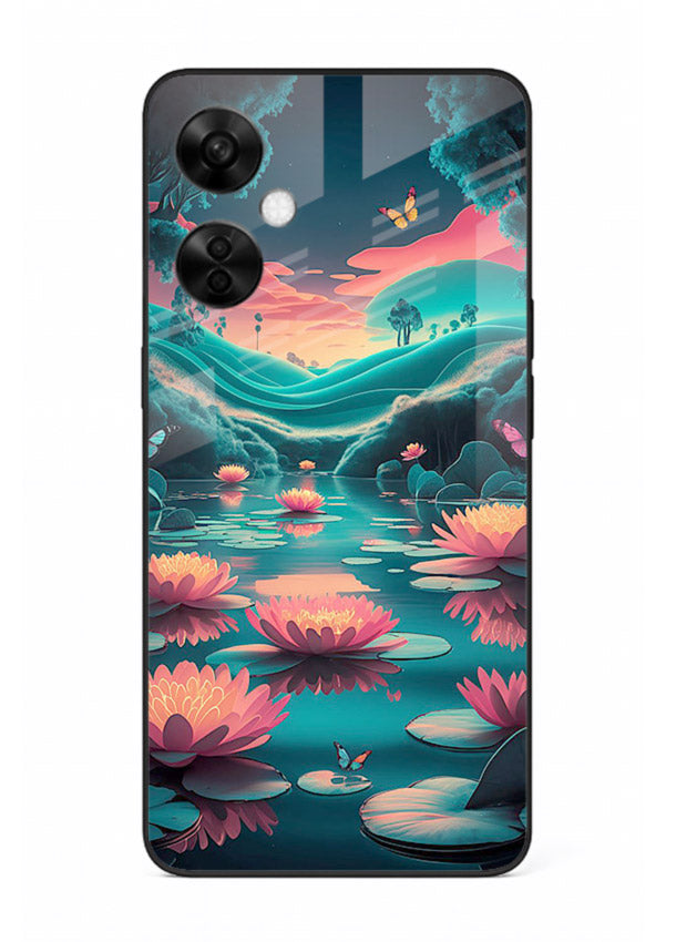 Dreamy Lotus Night mystical lotus artwork OnePlus Nord CE3 Lite glass back cover