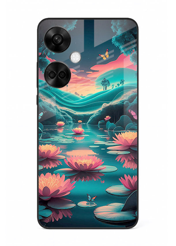 Dreamy Lotus Night mystical lotus artwork OnePlus Nord CE3 glass back cover