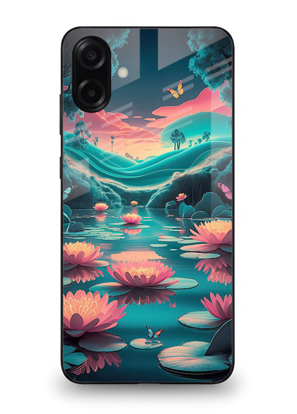 Dreamy Lotus Night mystical lotus artwork Samsung A07 4G glass back cover