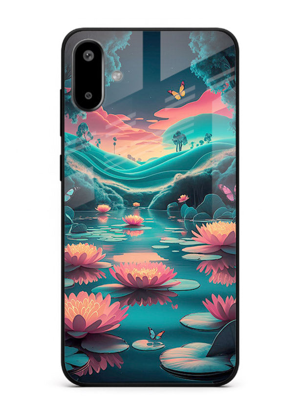 Dreamy Lotus Night mystical lotus artwork Samsung F06 5G glass back cover