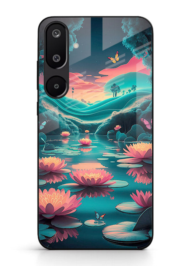 Dreamy Lotus Night mystical lotus artwork Samsung F16 5G glass back cover
